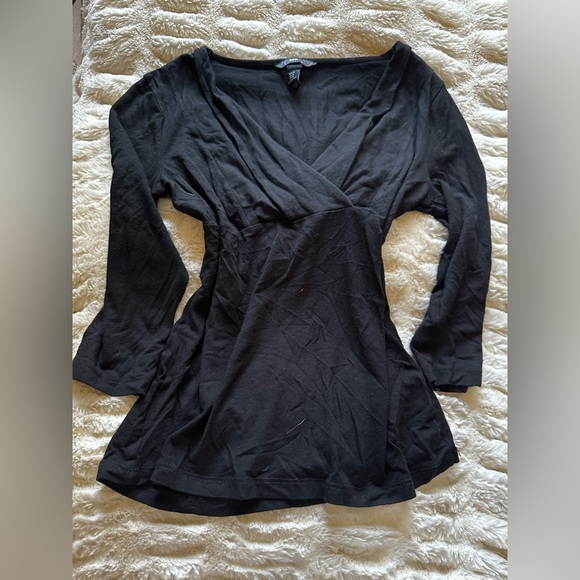 💓 H&M black long sleeve casual top stretchy long sleeve - Picture 1 of 2